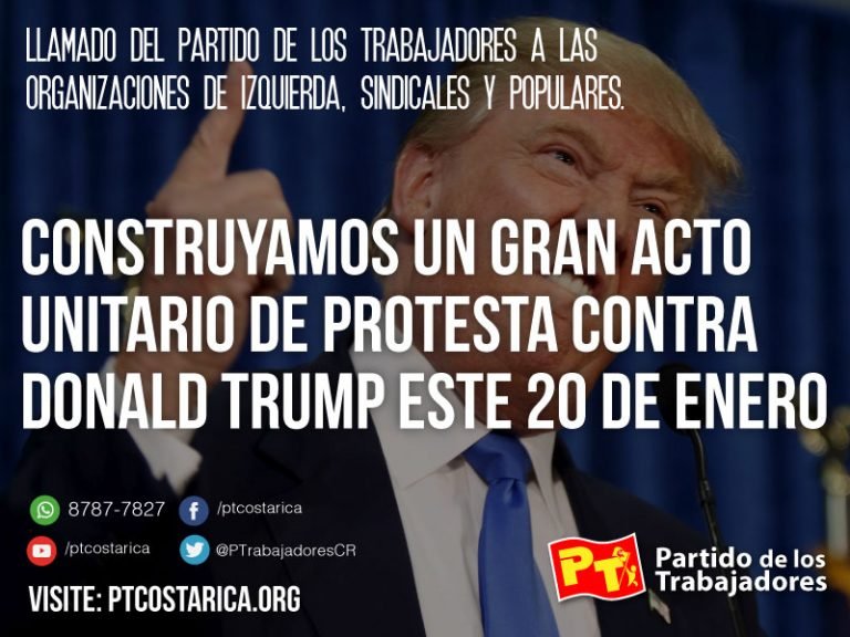 Construyamos un gran acto unitario de protesta contra Donald Trump este 20 de Enero